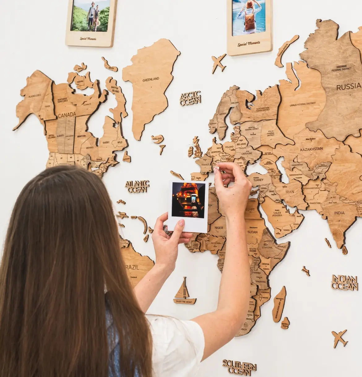 3D Wooden World Maps - Natural (4 Sizes) Consumer BAFCO