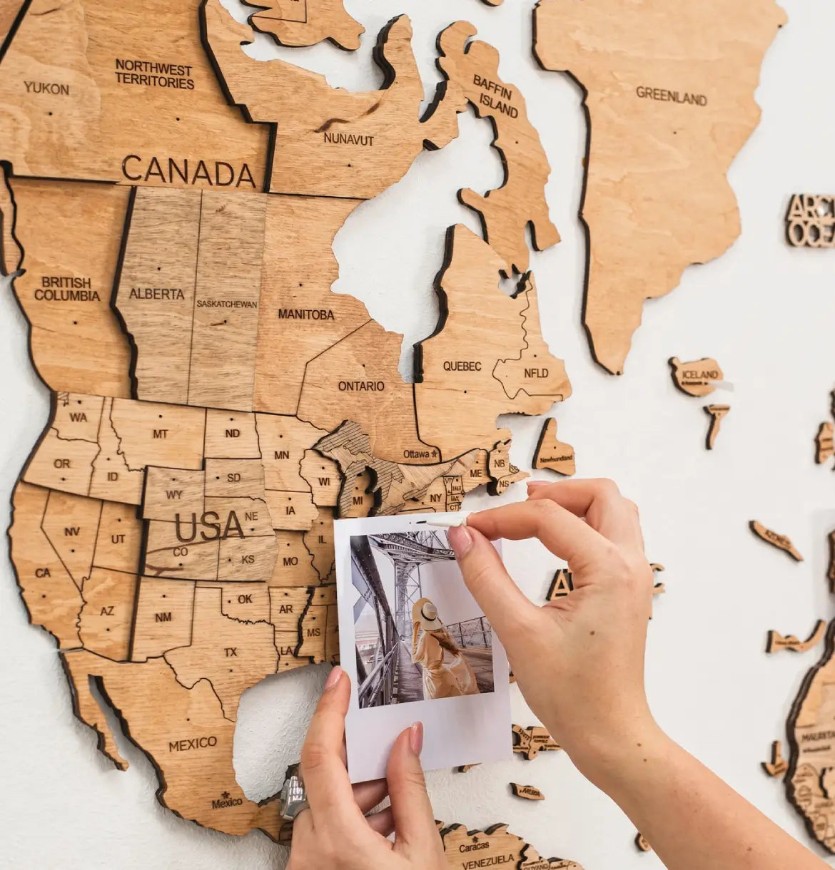 3D Wooden World Maps - Natural (4 Sizes) Consumer BAFCO