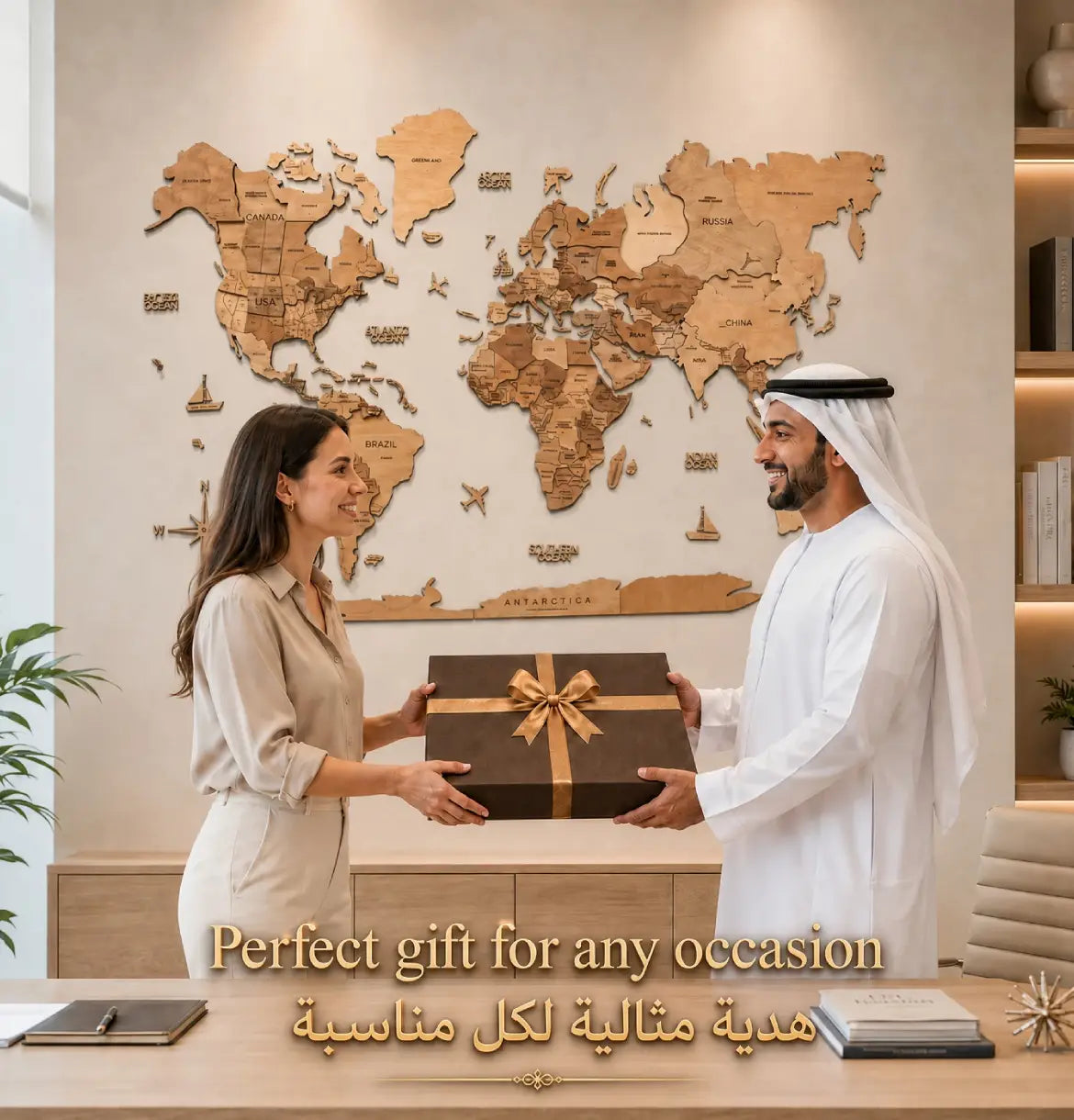 3D Wooden World Maps - Natural (4 Sizes) Consumer BAFCO