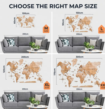 3D Wooden World Maps - Natural (4 Sizes) Consumer BAFCO 1000 2-5 Working Days