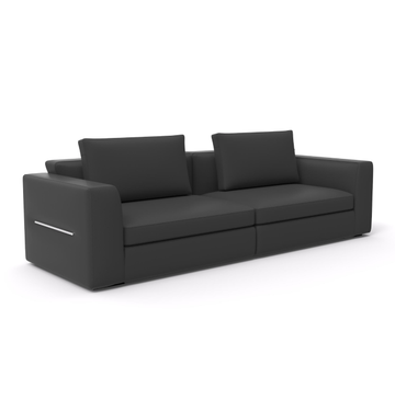 Yale Majlis 3-Seater Sofa Consumer BAFCO Black Genuine Leather 8-10 Weeks