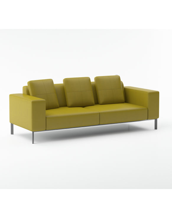 Newport Ridge 3-Seater Sofa Consumer BAFCO Yellow Vegan Leather 8-10 Weeks