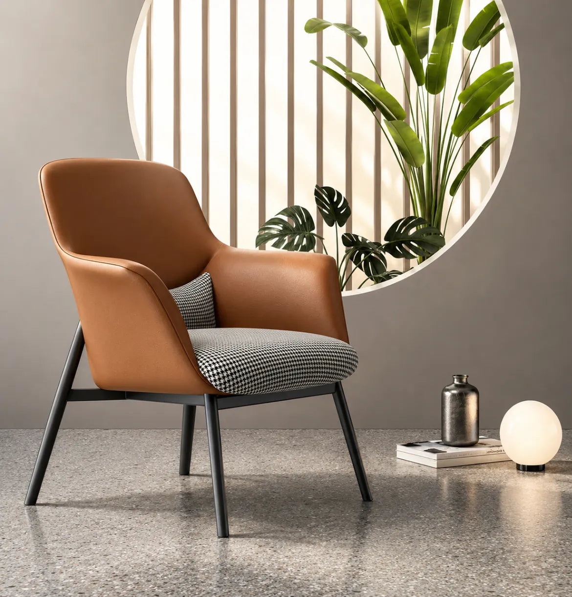 Yodo Executive Lounge Chair in Fabric and Leather Consumer KANO