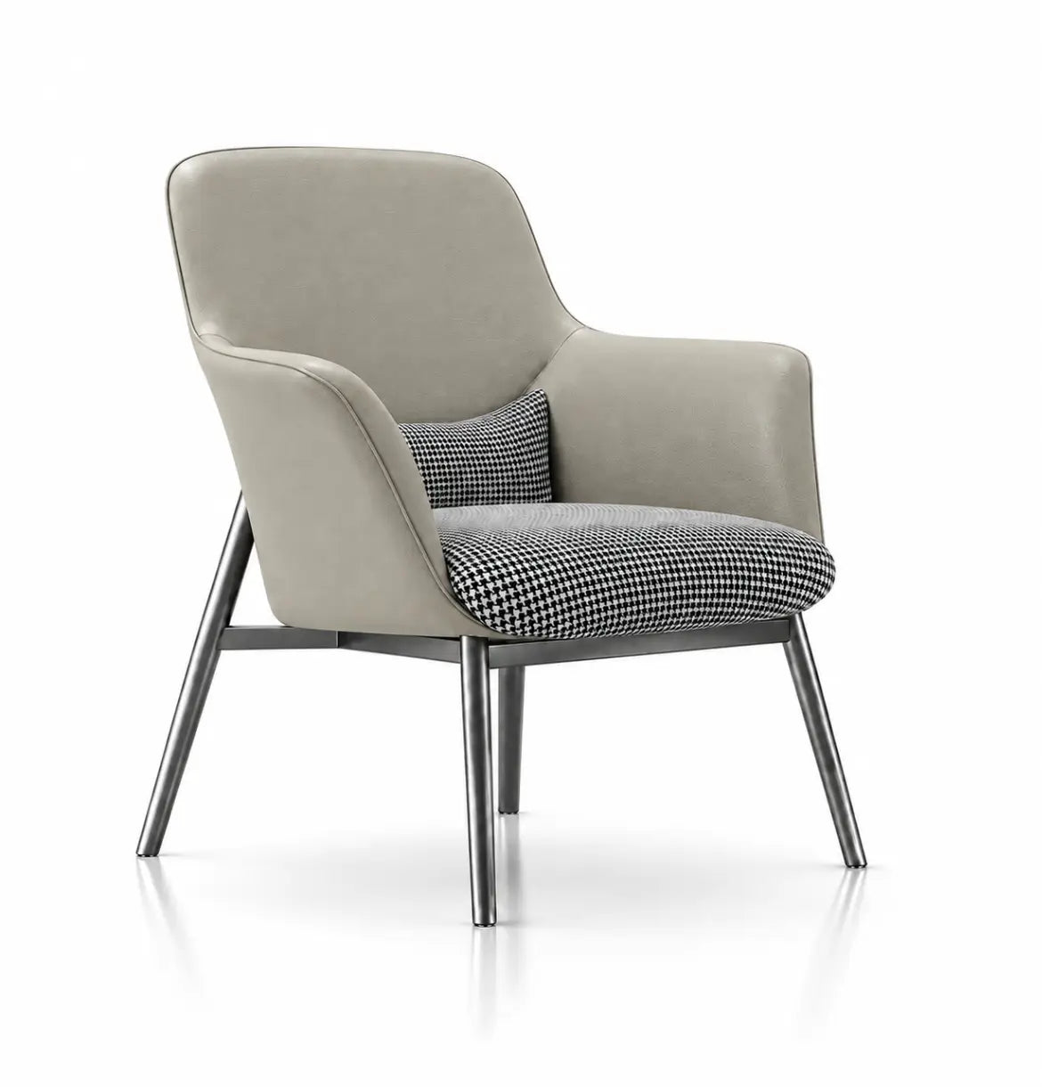 Yodo Executive Lounge Chair in Fabric and Leather Consumer KANO Khaki Vegan Leather 8-10 Weeks