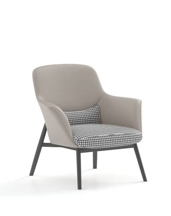 Yodo Executive Lounge Chair in Fabric and Leather