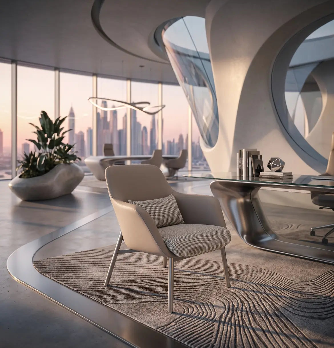 Yodo Executive Lounge Chair in Fabric and Leather Consumer KANO