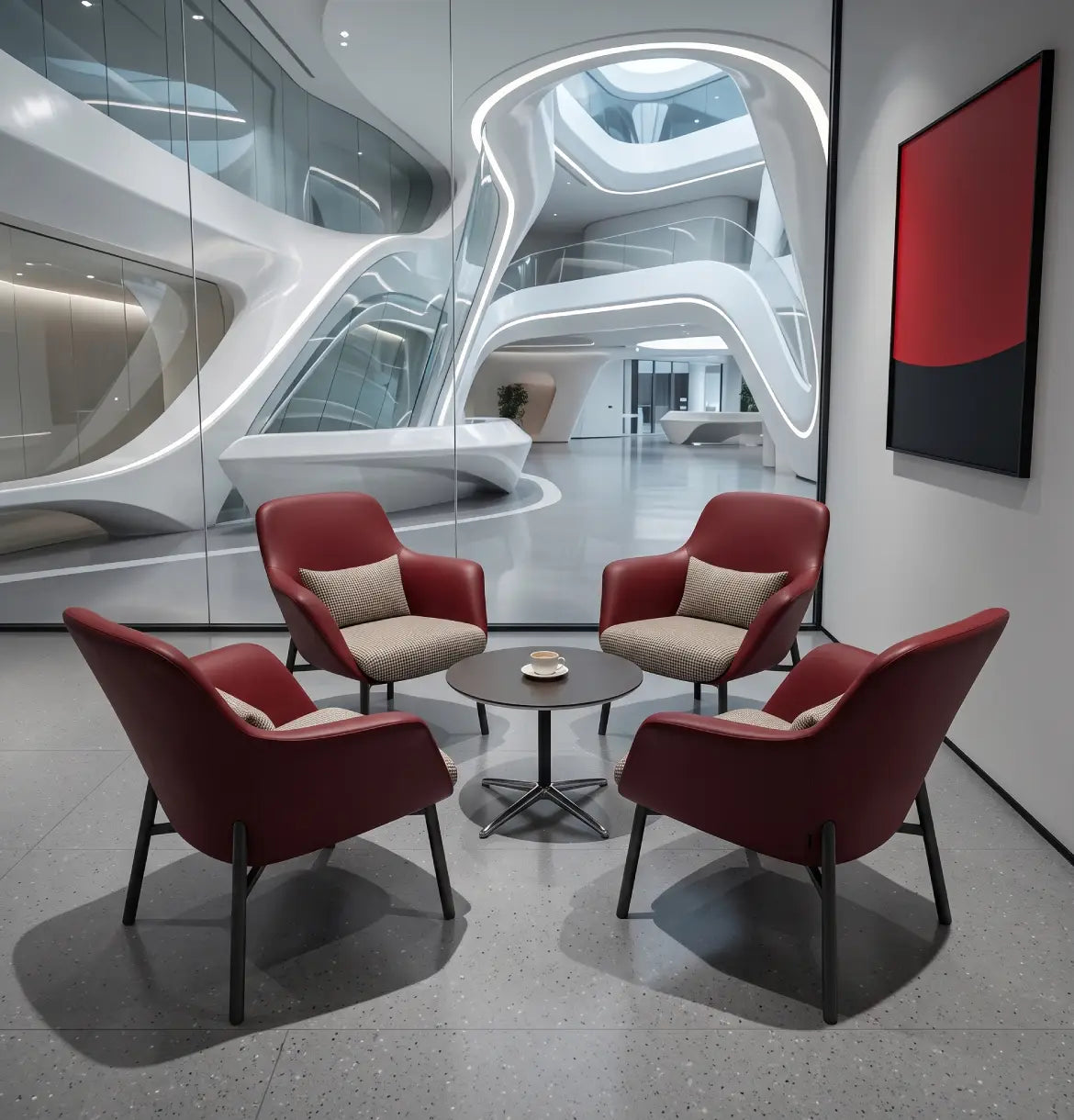 Yodo Executive Lounge Chair in Fabric and Leather Consumer KANO