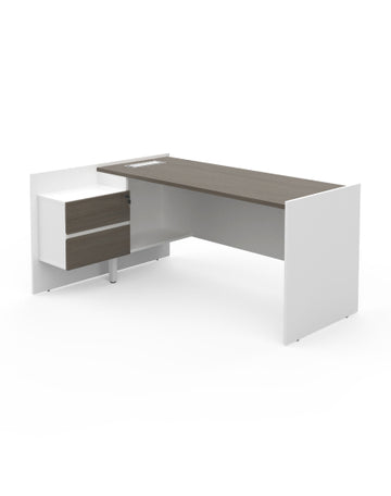 Vee Manager Desk with Fixed Pedestal - BAFCO
